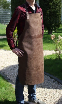 Rústico Delantal de Cuero, Cocina, Trabajo, Coñac Braun, Vintage Cuero - Imagen 1 de 4