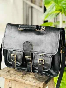Suggested Leather Handmade Versatile Laptop Shoulder Satchel Messenger Bag - Picture 1 of 6