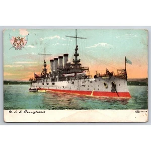 Postal antigua USS Pennsylvania Military Navy 0603 - Imagen 1 de 2