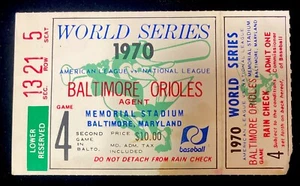1970 Baltimore Orioles World Series Game 4 Ticket Memorial Stadium - Bild 1 von 3