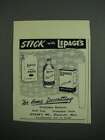 1953 Lepage's Wallpaper Remover, Wall Size & Paste Ad