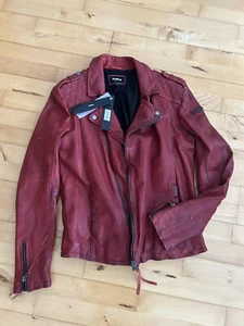 Tigha Elon Lederjacke Biker YPS True Red L neu - Bild 1 von 5