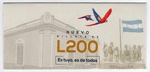 HONDURAS P-105 200 Lempiras 2021 Folder Conmemorative - Picture 1 of 2