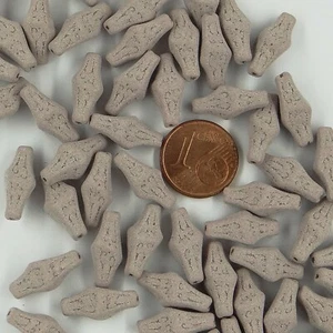 207121 *** 30 perles en acrylique, 16x7 mm parme-beige clair mat - Picture 1 of 2