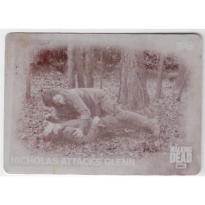Topps The Walking Dead TWD Season 5 Printing Plate 97 Attacks Glenn Yellow RARE - Picture 1 of 2