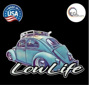 Lowlife V Dub Decal Sticker Low Life Slammed For Vw Beetle Bug Aircooled Vdub - Bild 1 von 1