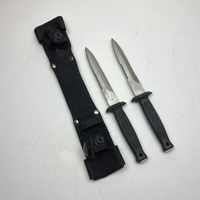 Pair Fixed Blade Throwing Novelty Stainless Dagger Knives Knife W/Sheaths 7” - Image 1 of 4