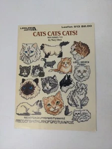 Vintage 1987 Leisure Arts Cats Cats Cats! Counted Cross Stitch Leaflet 513 - Picture 1 of 6