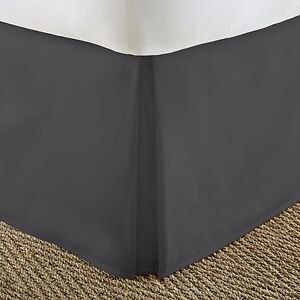 Kaycie Gray Basics Bed Skirt 14" Drop - Machine Washable and Wrinkle Free