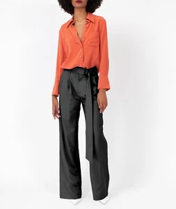 NWT $275 Equipment Quinne Silk Blouse in Chili Orange XS - Picture 1 of 7