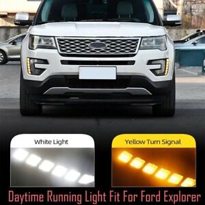LED Daytime Running Light DRLs Turn Indicator Fog Lamp Bumper For Ford Explorer