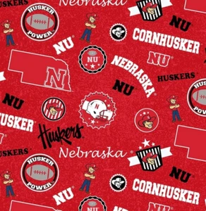 NCAA University of Nebraska Home State NE-1208 Cotton Fabric by the Yard - Picture 1 of 1