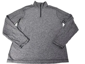 Lululemon Shirt Mens Med Gray Long Sleeve Angel Wing Mock Neck 1/4 Zip 4g - Picture 1 of 10