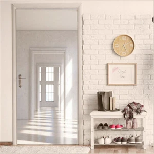 3D Sunlit Interior Room with Archway Self-adhesive Door Sticker Murals for Home - Picture 1 of 6