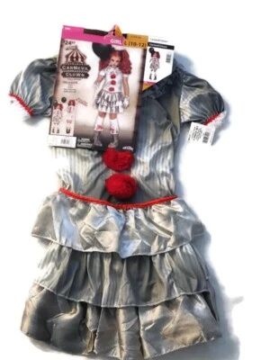 Девочка страшный Carnevil зла клоун платье костюм, большой 10-12  - Изображение 1 из 3