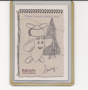 RUDOLPH THE RED-NOSED REINDEER Sketch Card DART FLIPCARDS 2001