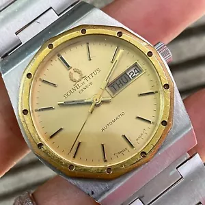 RARO orologio vintage automatico bicolore Solvil Et Titus Royal Oak Geneve 1978 - Foto 1 di 8