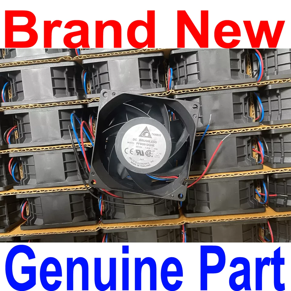 Delta PFB0812GHE F00 80x80x38MM Tach DC 12V Fan Large Air Flow 6100 RPM - Image 1 of 2