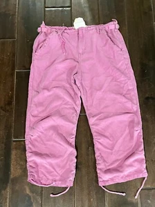 Da Nang Cargo Crop Pink Pants Silk Y2K M 💕 girls Fits XS woman - Picture 1 of 9