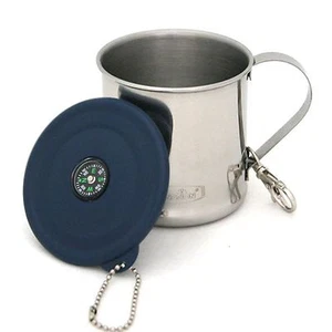 Compass Stainless Steel Coffee Tea Mugs Shot Cup Portable Camping Fishing Hiking - Picture 1 of 1
