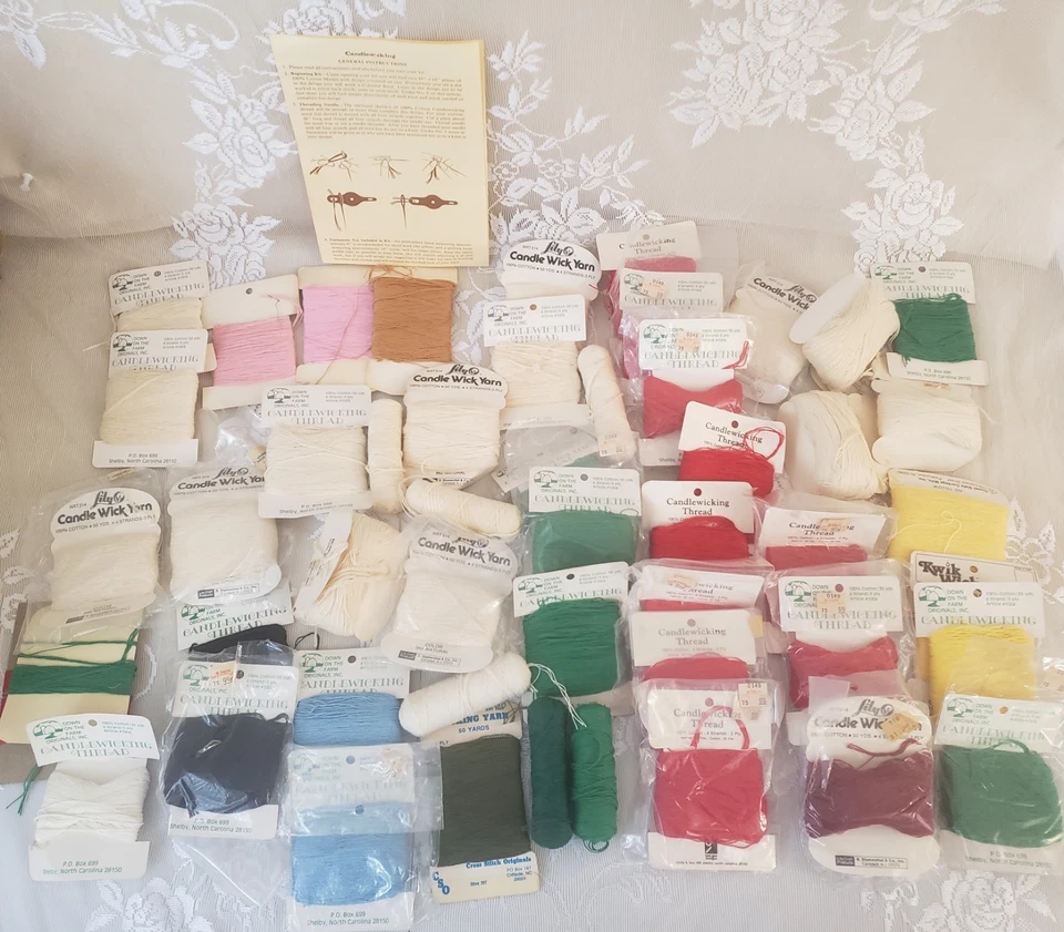 50 Skeins Candlewicking Thread Down on the Farm Lily Etc New and Partially Used - Image 1 of 4