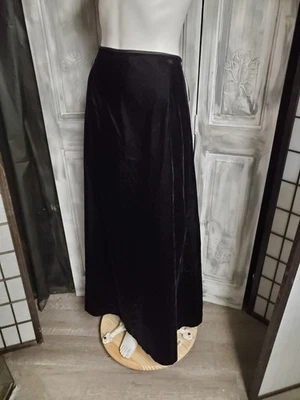 NWT Scott McClintock Velvet Maxi Skirt maxi L Black A-Line Long Nos 35-36" Waist - Image 1 of 4