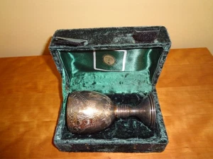 Vintage The Jacob Rosenthal Collection Silver Plated Kiddush Cup with Velvet Box - Picture 1 of 11