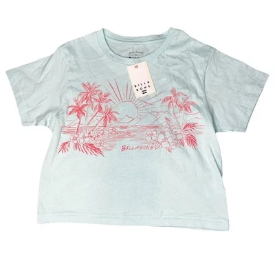 Camisa corta Billabong azul verdoso verde dedos de los pies en arena para niñas nueva con etiquetas Xs Foto 1 de 4