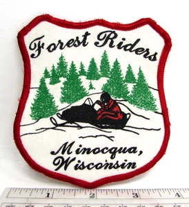 Vintage Forest Riders Snowmobile Club Jacket Patch Minocqua Wisconsin - Picture 1 of 3