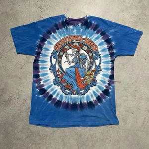 Grateful Dead Liquid Blue Bertha Skull & Roses Tie Dye T-Shirt 2018 - Picture 1 of 14