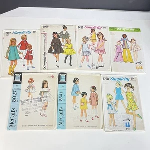 LOT of 7 Vintage 1950’s TODDLER Little Girls Dress SEWING PATTERNS McCall’s - Picture 1 of 16