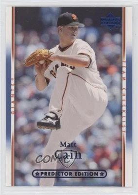 2007 Upper Deck Team Checklist Predictor Edition Blue Matt Cain #498 - Image 1 of 2