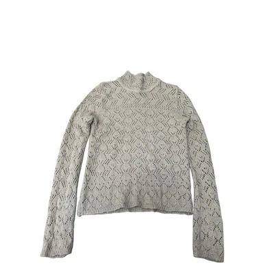 Suéter Ralph Lauren Vintage Beige Crochet Tejido Cuello Simulado Pequeño Cottagecore Y2k Foto 1 de 3