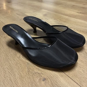 Reformation Kalinka Illusion Netz-Pantolette schwarz Größe 6,5 hochhackige Damen-Ballerinas 278 $ - Bild 1 von 5