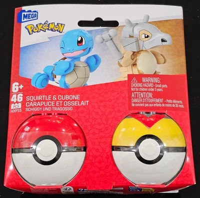 Conjunto de brinquedos de construção Pokémon Squirtle & Cubone com 45 peças, 2 personagens posáveis... - Imagem 1 de 4