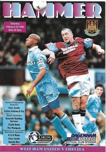 WEST HAM UNITED v CHELSEA 25th FEBRUARY 1995. (FREE POST INSIDE THE UK). - Picture 1 of 1