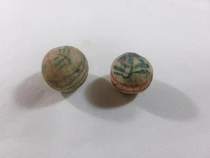 2  German Handmade Unglazed China Marbles - Picture 1 of 5