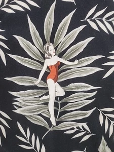 Croft & Barrow Hawaii Pinup Girl Hemd Schwarz Herren Größe L   - Bild 1 von 7