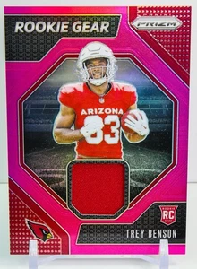 2024 Panini Prizm Trey Benson Rookie Gear Patch #RG-TBN Pink Prizm Cardinals - Picture 1 of 2