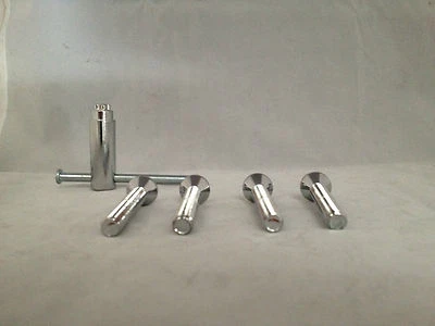 4 PARAFUSOS DE TAMPA CENTRAL ARO RODA CROMADA TRAVA ASSENTO CONE 5/16" - 18 FIOS 2" DE COMPRIMENTO  - Imagem 1 de 2