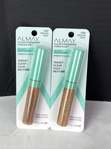 2 PK Almay Clear Complexion Concealer w Salicylic Acid 0.3 Oz Ea 400 Medium Deep - Picture 1 of 3