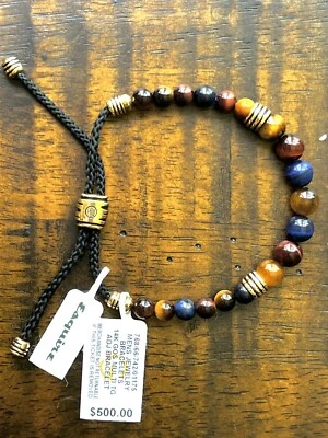 Brazalete Esquire Hombre Multi Piedra Cuentas Chapado 14k Plata de Ley  Foto 1 de 4