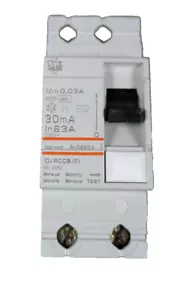 LEGRAND R-02603 63A 30mA DOPPIO POLO RCCB RCD TIPO AC - Foto 1 di 2