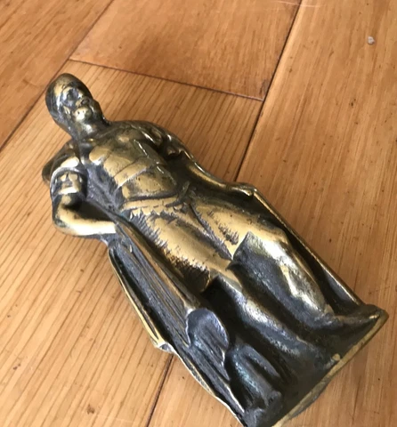 VINTAGE 6" TALL HEAVYWEIGHT SOLID BRASS GLADIATOR WARRIOR KNIGHT DOOR KNOCKER M7 Cover