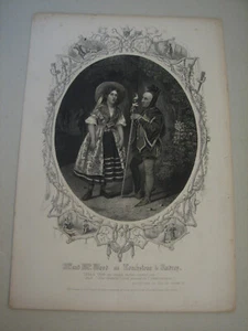 Shakespeare's Touchstone and Audrey Steel Engravings Plate Prints C:1858 - Picture 1 of 5