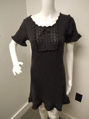 Vestido suéter de colección Max Studio para mujer 100 % cachemir con volantes pequeño preppy Foto 1 de 4