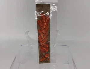 Mexican Folk Art Red Peacock Painting On Amate Bark Paper 7.75" x 1.50" Bookmark - Picture 1 of 6