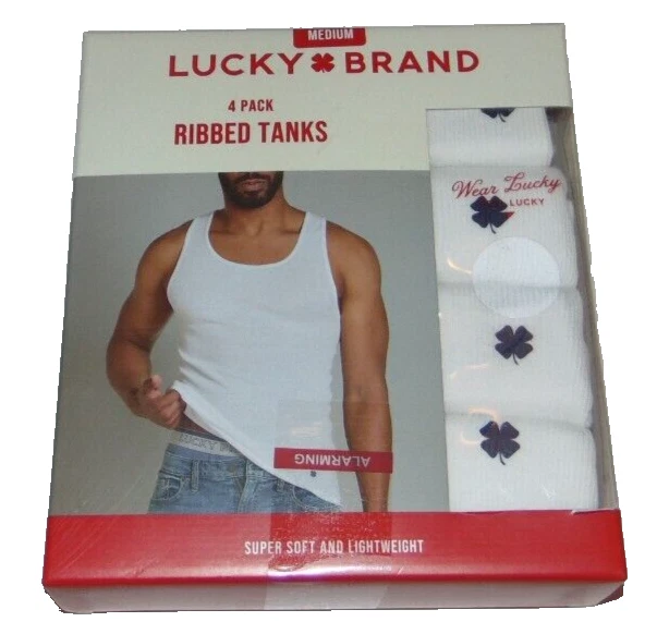 ~4 NUEVOS tanques acanalados LUCKY BRAND para hombre! Talla M 38-40 Bonito FS~ Foto 1 de 1