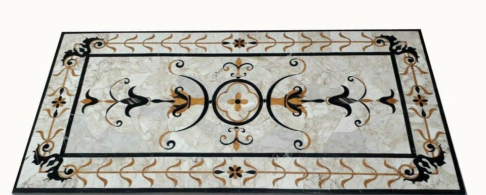 48" x 24" Marble Table Pietra Dura Handmade Inlay art Work Home Furniture - Image 1 of 1