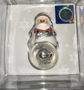 NFL  Snow Globe Ornament, Silver, 1.5 Collegiate Santa, Mini Snow Globe Ornament - Picture 1 of 2